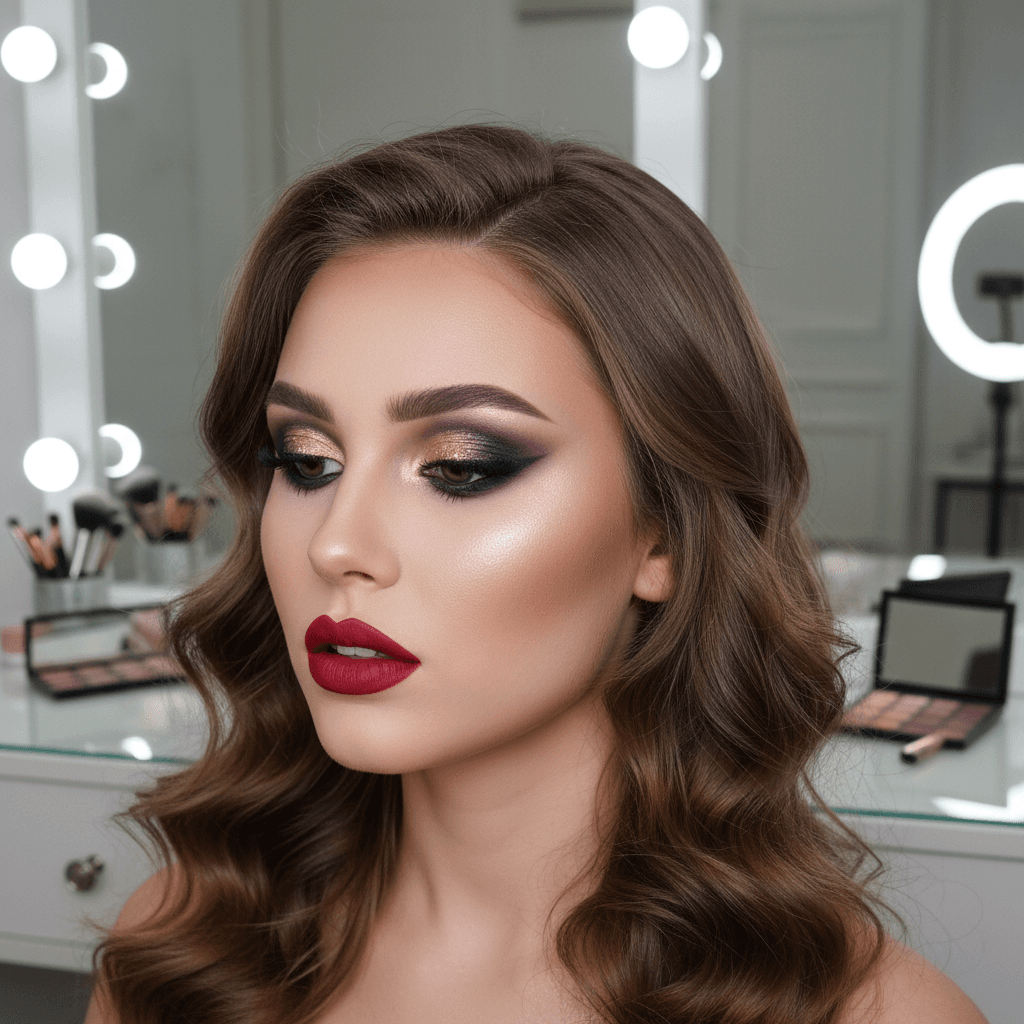 Full glam makeup look