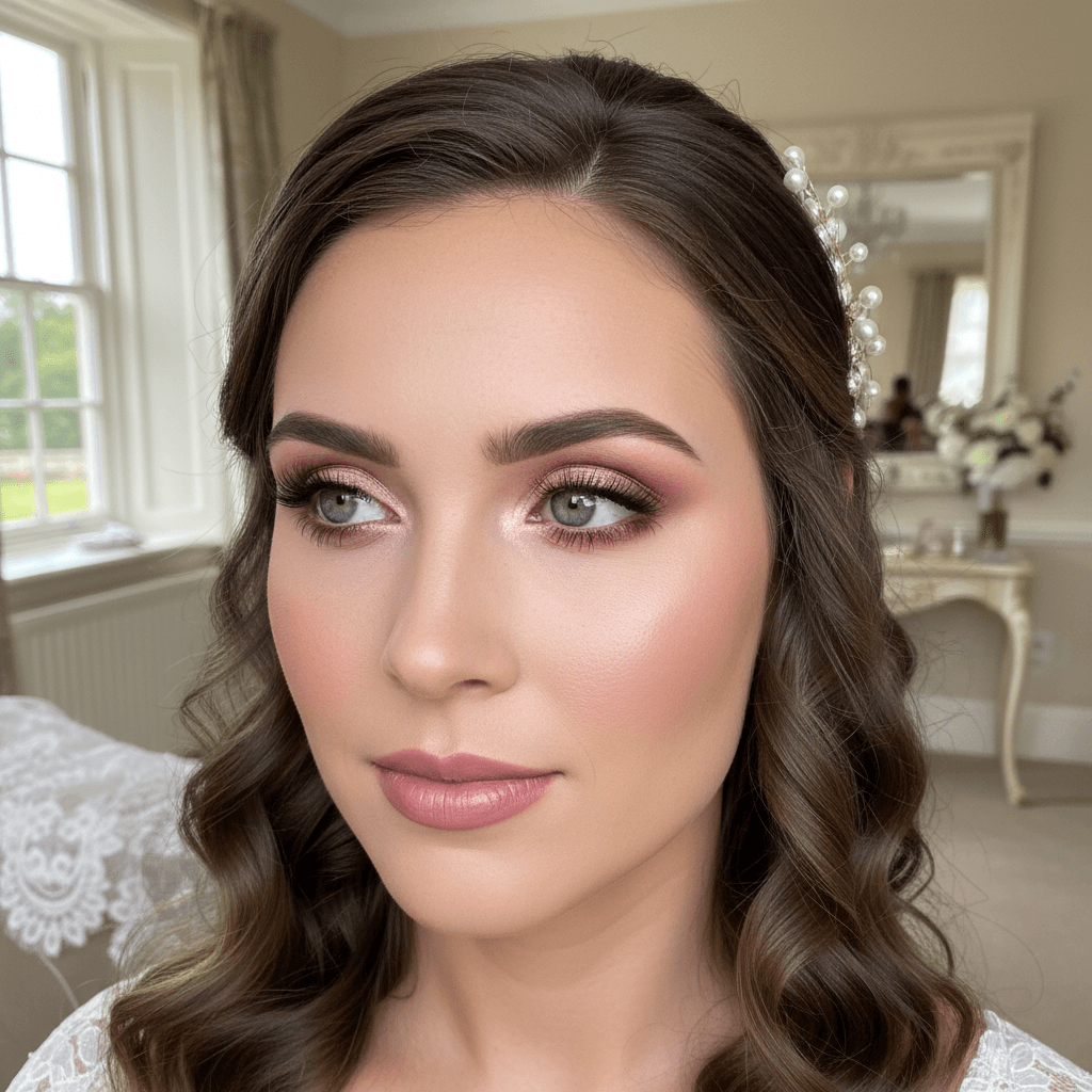 Soft glam bridal look