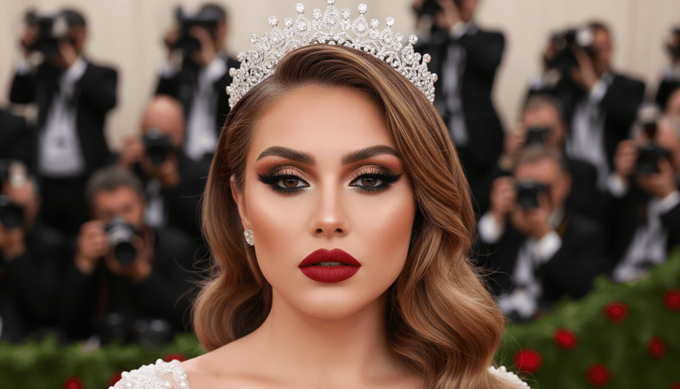 Dramatic bridal glam makeup with bold features